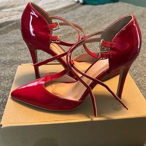 Red Strappy Stilettos Size 10